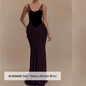 Meshki Roxanne Velvet Corset Maxi Dress